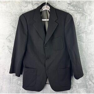 Hugo Boss Fellini Blazer Sport Coat Mens 42R Black Wool Lycra Tailored